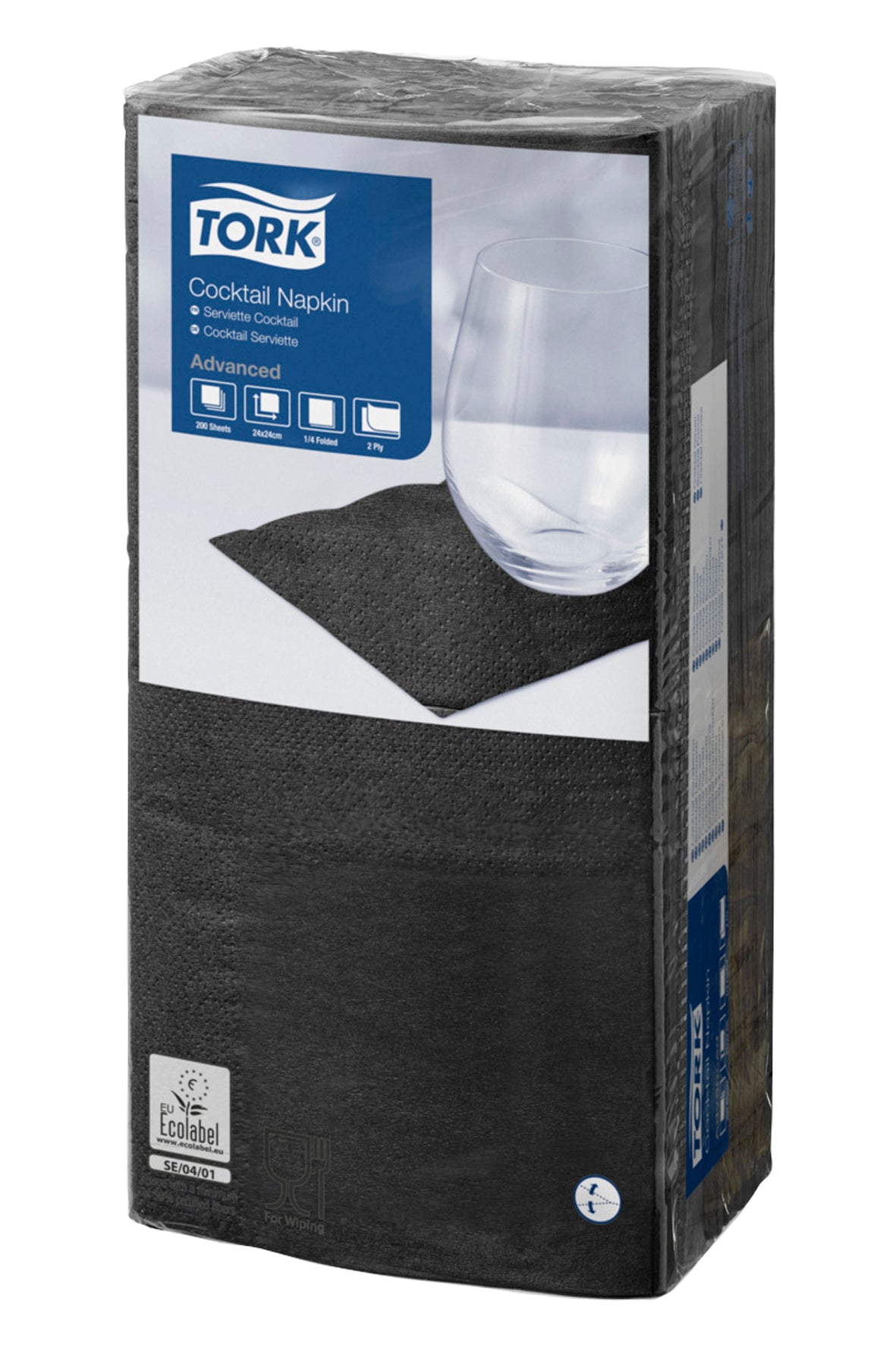 Tork Cocktailserviette schwarz