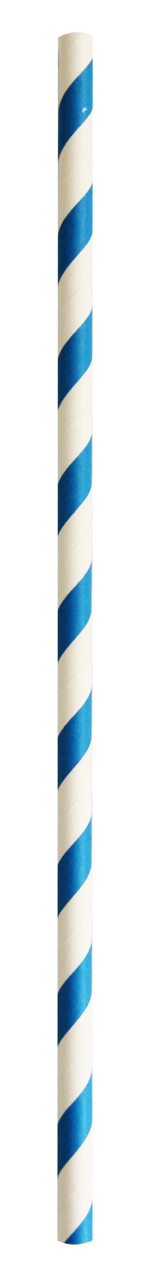 Papiertrinkhalm blau/weiss