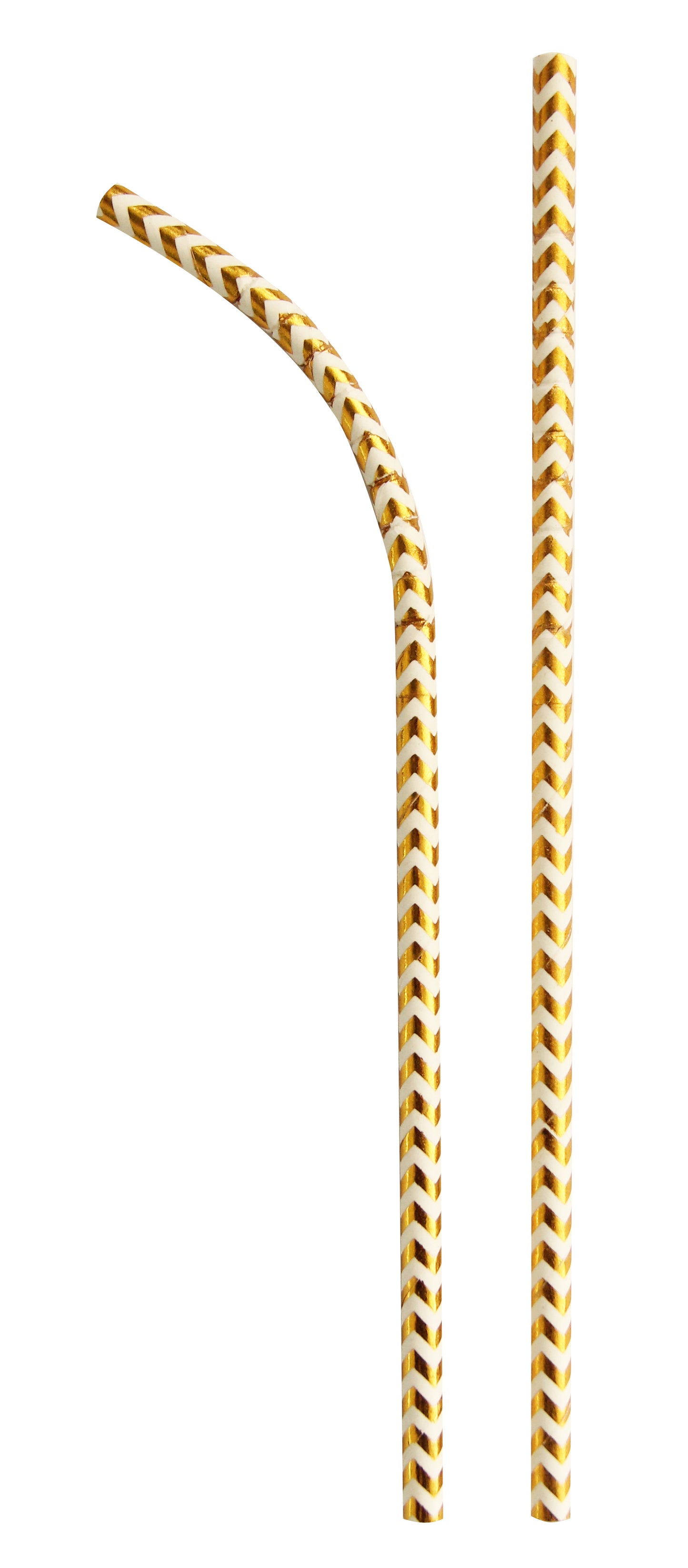 Papiertrinkhalm gold/weiss