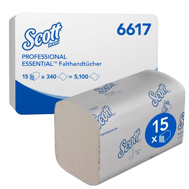 SCOTT Essential Handtücher Interfold, 1-lagig, Sack à 15 x 340 =5100 Stück