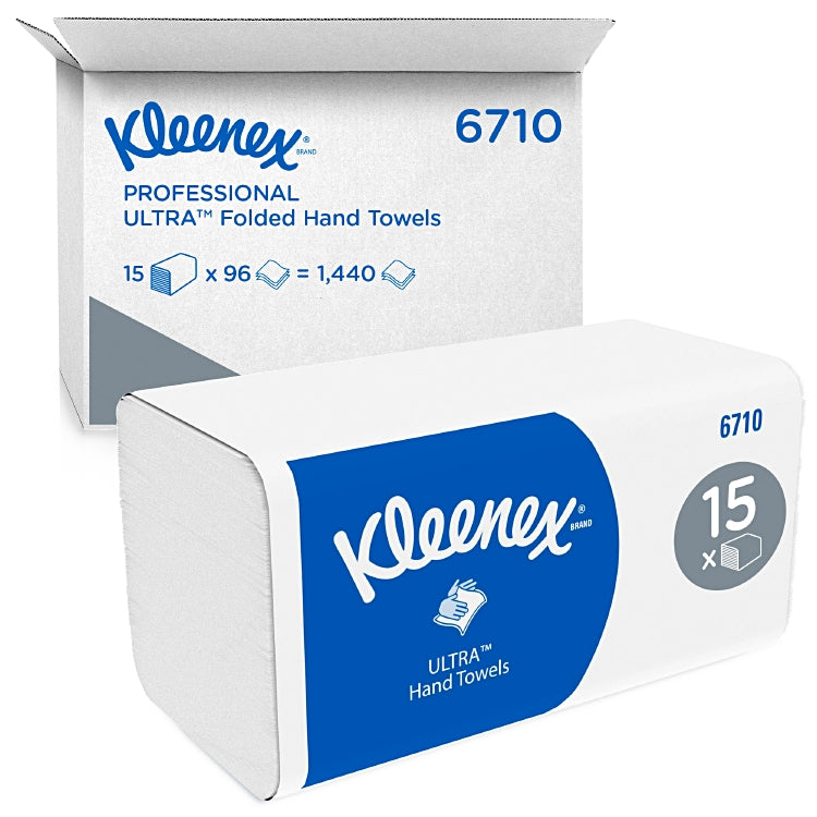 Papierhandtücher Kleenex® Ultra hochweiss W 3-lagig, Karton à 15x96= 1440 Stk.