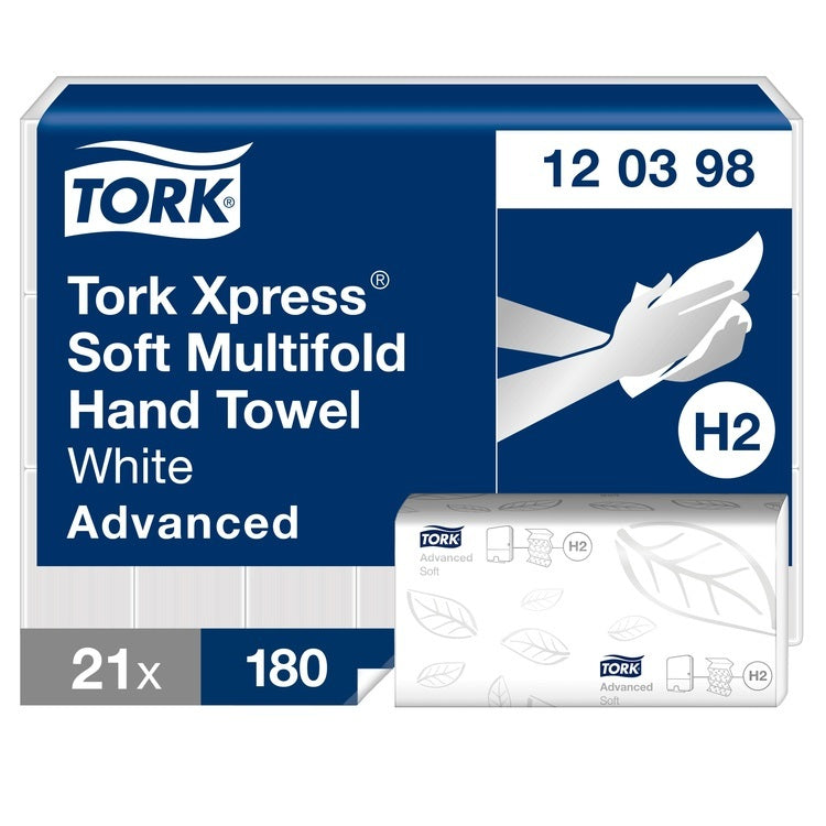 Papierhandtücher Tork Xpress Advanced Soft H2 weiss Multifold lang 2-lagig 180er Pack