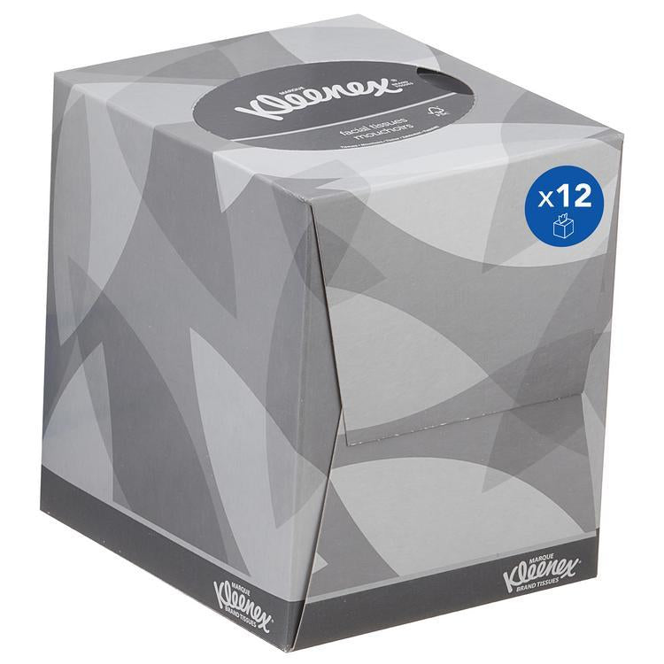 KLEENEX Kosmetiktücher, Krt à 12 Box à 88 Tücher, weiss, Würfelbox