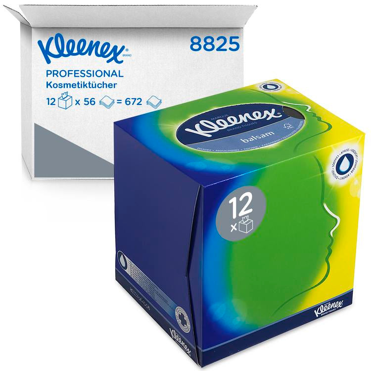 Kosmetiktücher KLEENEX® Balsam, Karton à 12 Box à 56 Tücher, weiss, 3-lagig
