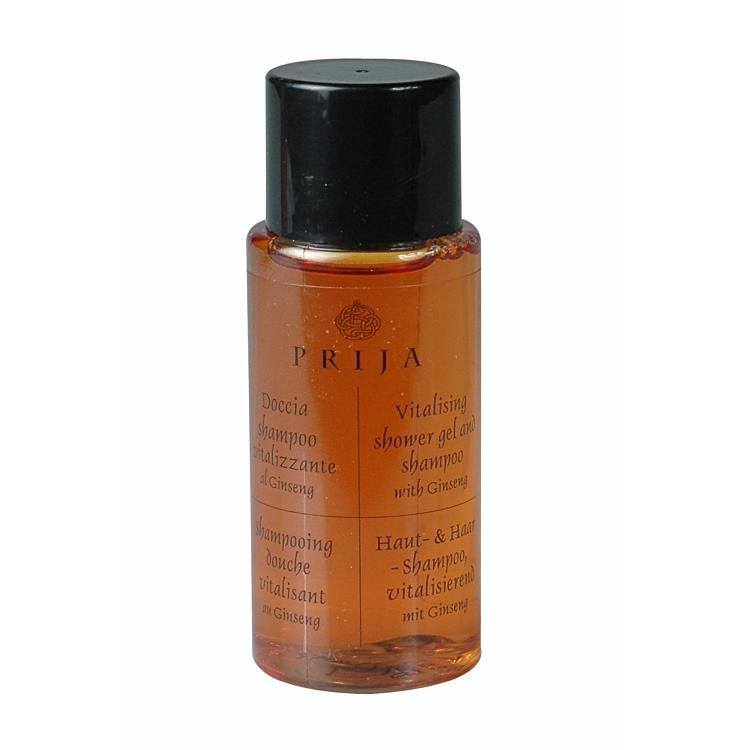 PRIJA Shower Gel And Shampoo VEGANOK im 40 ml Flakon, Karton à 216 Stück