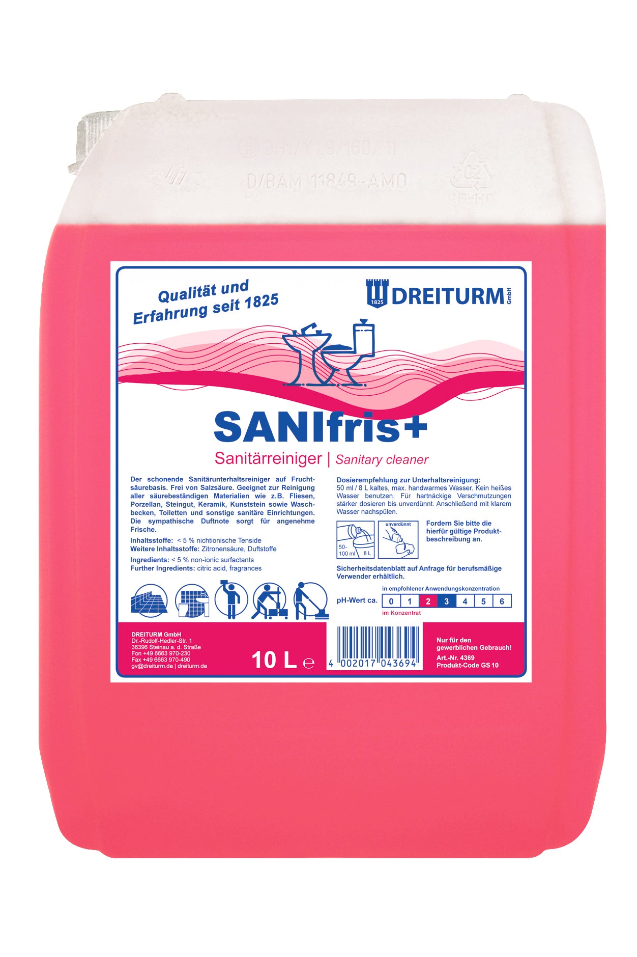 Sanifris+ Sanitärreiniger 10L