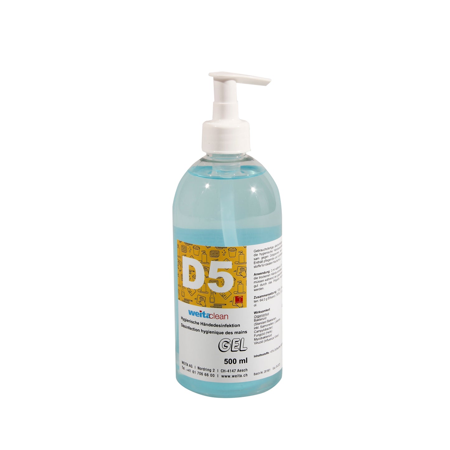 D5 Händedesinfektion GEL 500ml