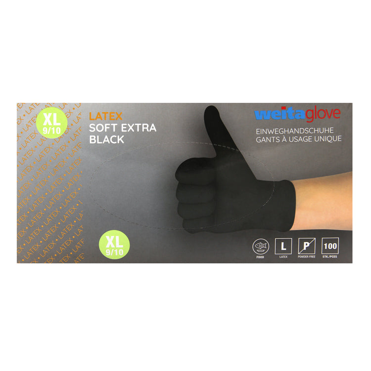 Weitaglove Latex Soft Extra Black (100 Stk.)