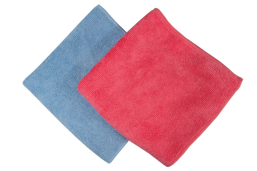 Mikrofasertücher 2er blau/rot