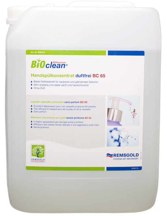 Handspülkonzentrat BioClean Professional BC65 duftfrei, ergiebig und Hautschonend