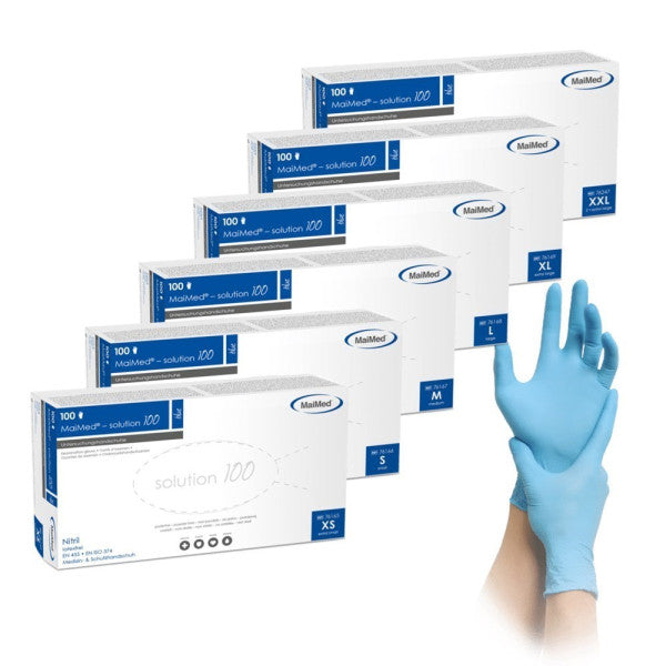 Maimed Nitrilhandschuhe Solution 100 - Blau (100 Stk.)
