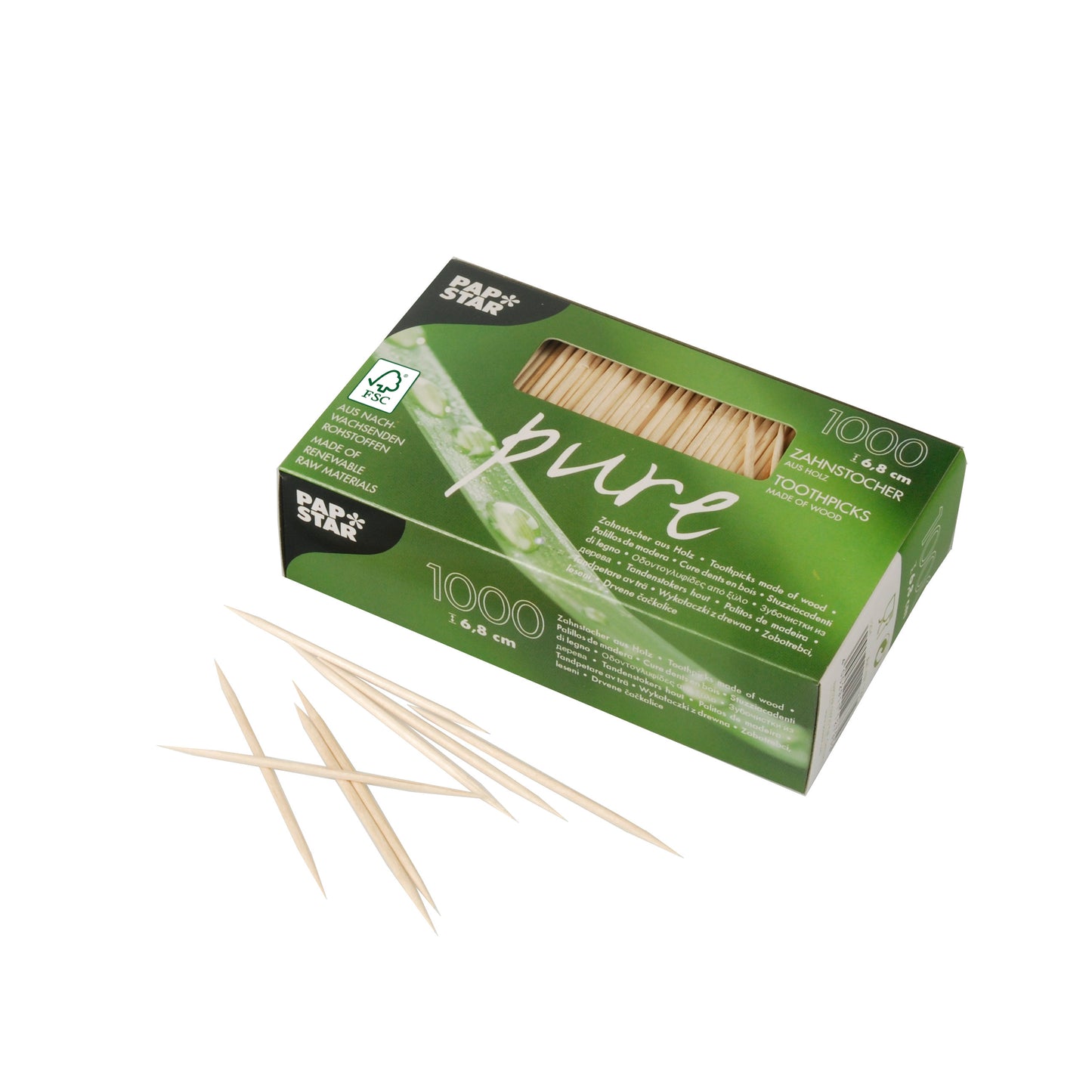 Zahnstocher Holz PURE 6.8cm