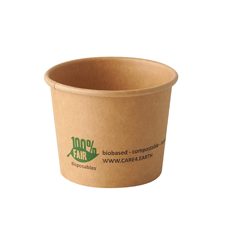 Portionsbecher Pappe, 60 ml., Pack à 50 Stk, braun H 4.9cm, D 6cm, BIO-besch.