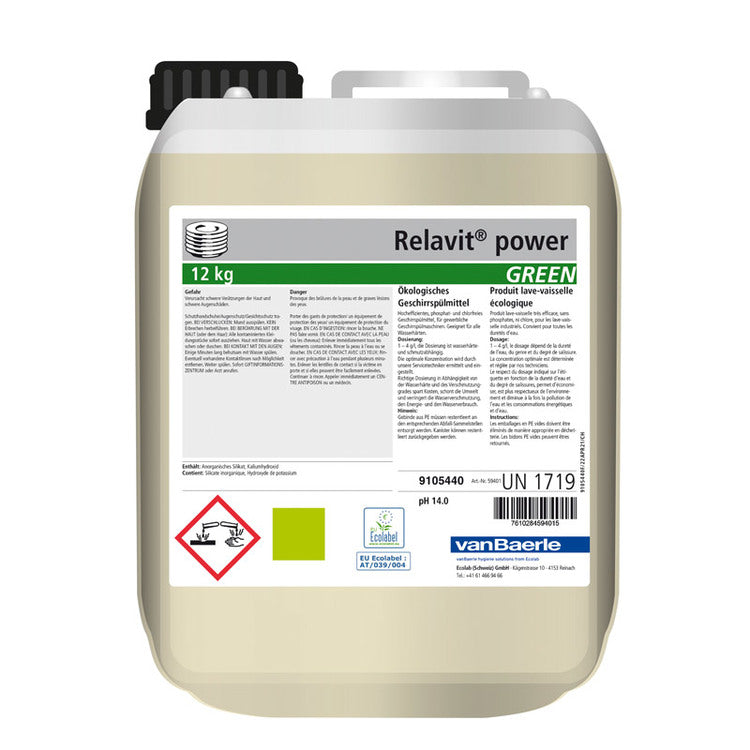 Geschirrspülmittel ökologisch Relavit® power, Bidon à 12 Kg