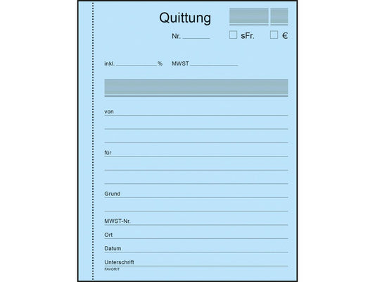 FAVORIT Quittungen D A6 9096 O