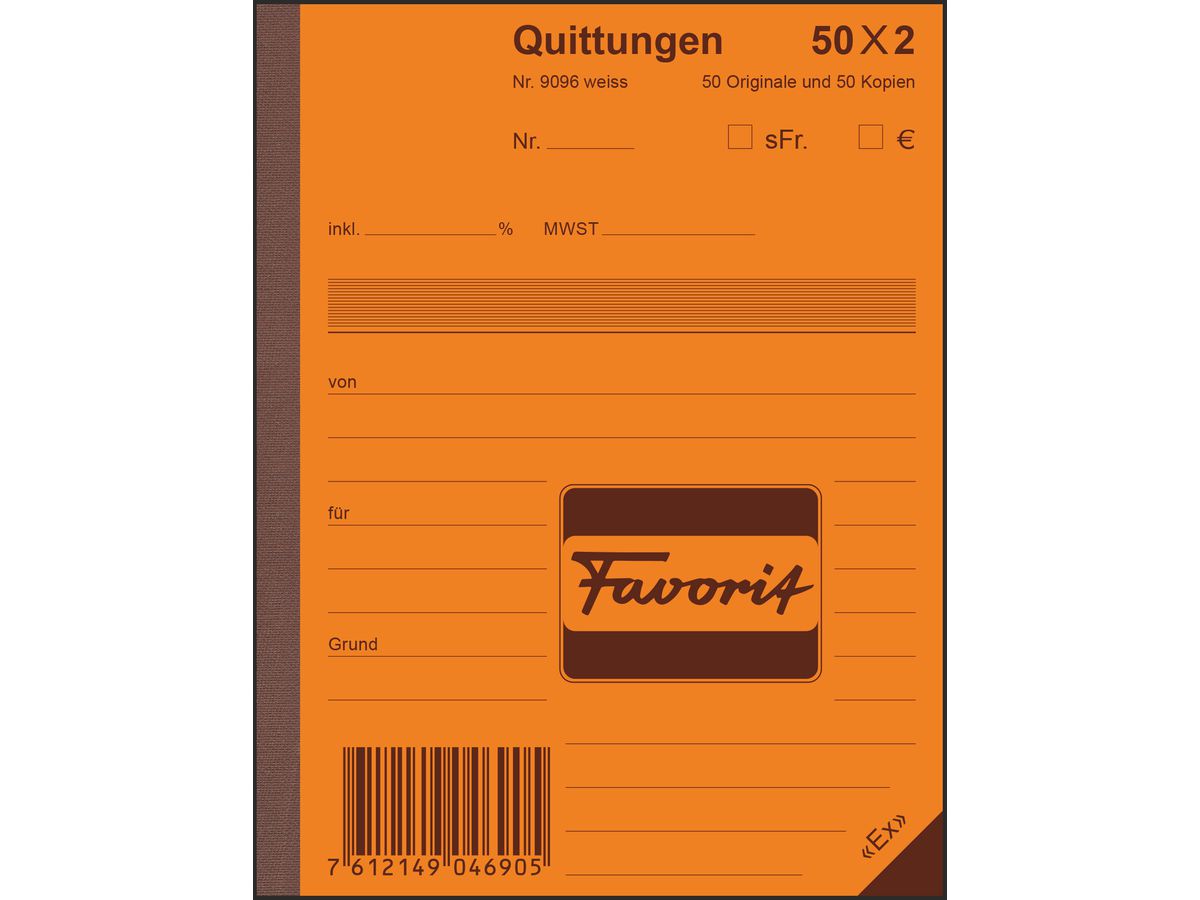 FAVORIT Quittungen D A6 9096 O