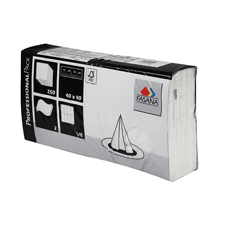 Servietten Fasana, 40x40cm, 1/8 Kopffalz, 2 lagig, Pack à 250 Stk.