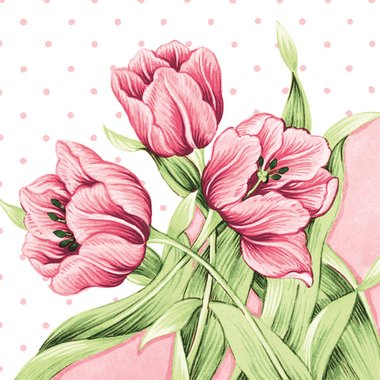 Serviette Elsa  rosa/grün