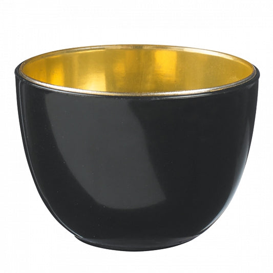 Schale Tulip 65ml, Pack à 20 Stk., rund, PS D 57mm, H 39mm, schwarz/gold