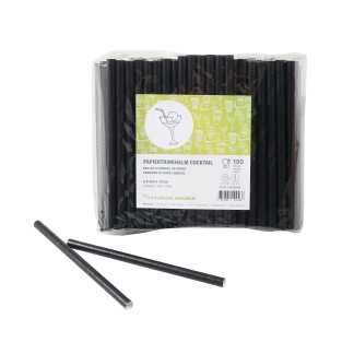Papiertrinkhalm schwarz
