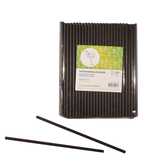 Papiertrinkhalm schwarz