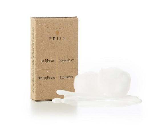 PRIJA Hygieneset Eco mit Wattestäbchen und Wattebälchen, Pack à 100 Set