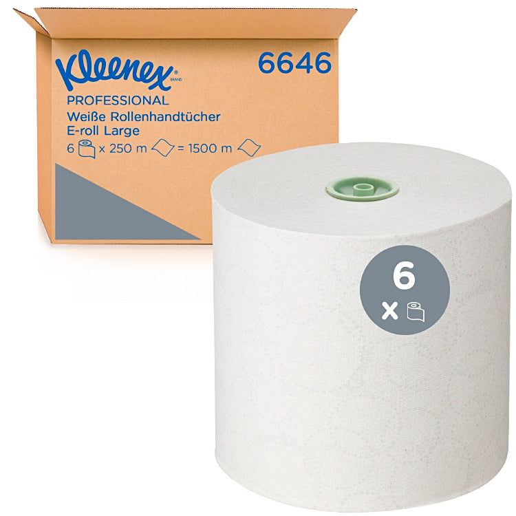 Handtuchrolle KLEENEX weiss à 1000 Blatt, 1-lagig, Karton à 6 Rollen