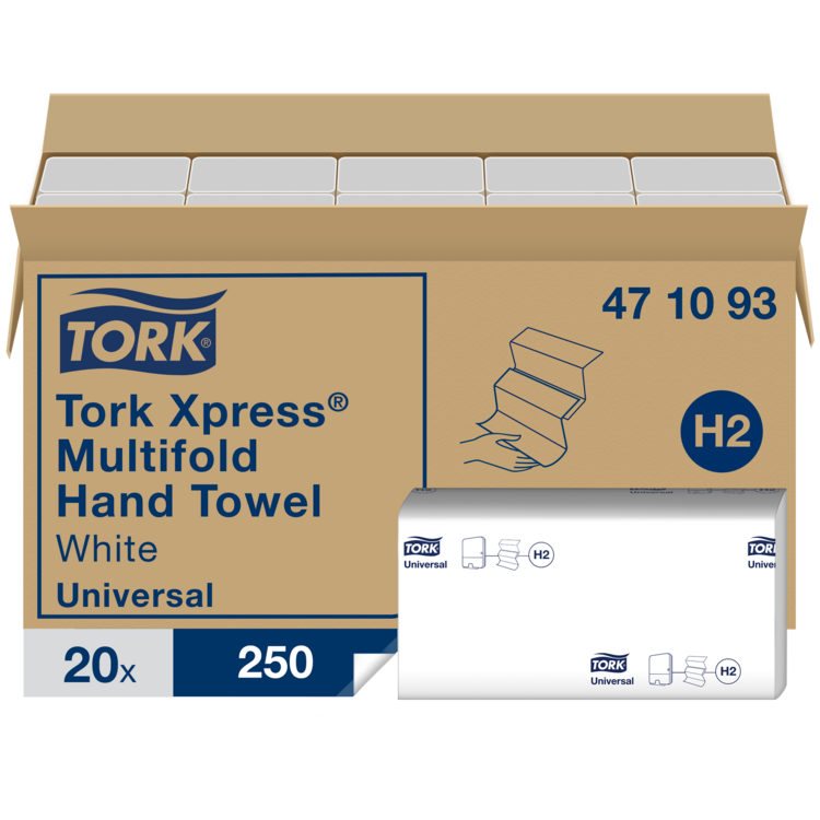 Papierhandtücher Tork Xpress Universal H2 weiss Multifold kurz 1-lagig