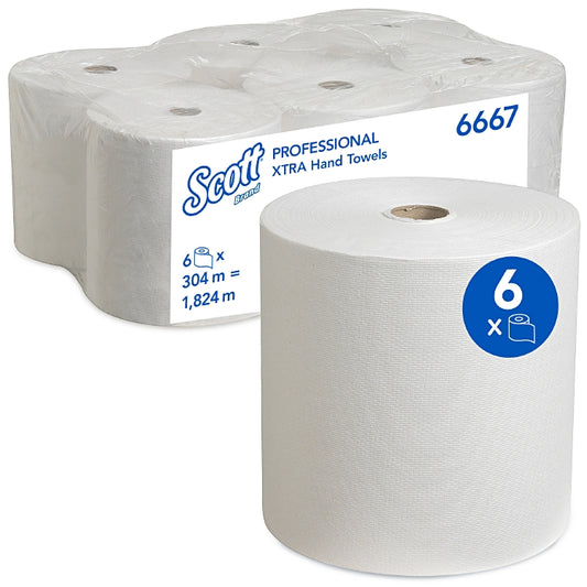 Rollenhandtücher Scott® weiss, 1-lagig, 304.0 m