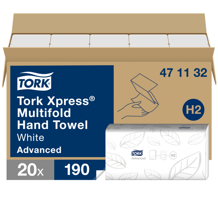Papierhandtücher Tork Xpress Advanced H2 weiss Multifold kurz 2-lagig