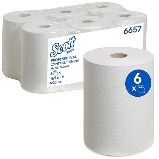 Scott Slimroll Handtücher weiss, Karton à 6 Rollen