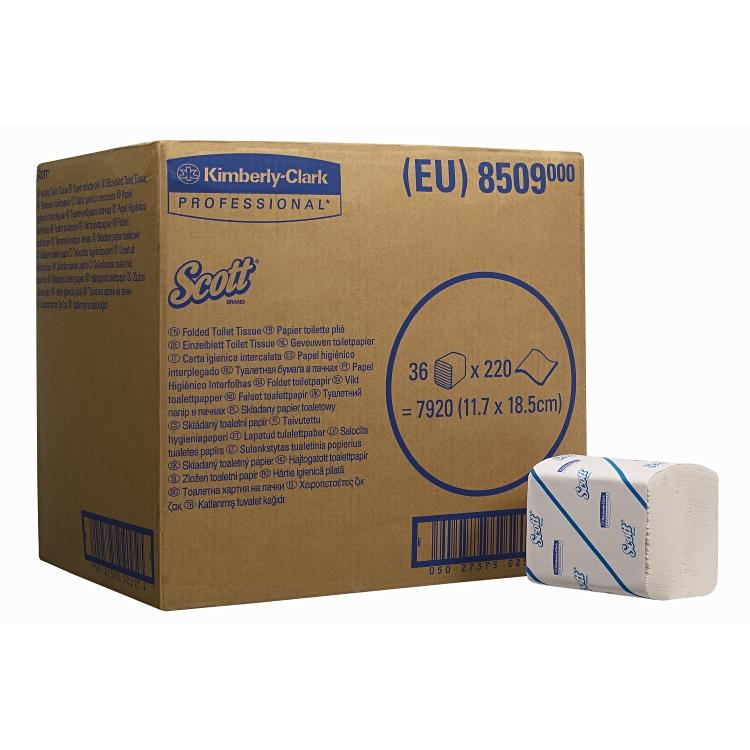 Toilettenpapier SCOTT®Tissue Einzelblatt, Karton à 36 x 220 Blatt