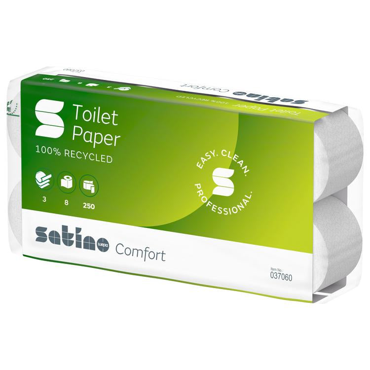 Toilettenpapier Comfort Recycling 3-lagig 250 Cps. 9.5 x 12.0 cm