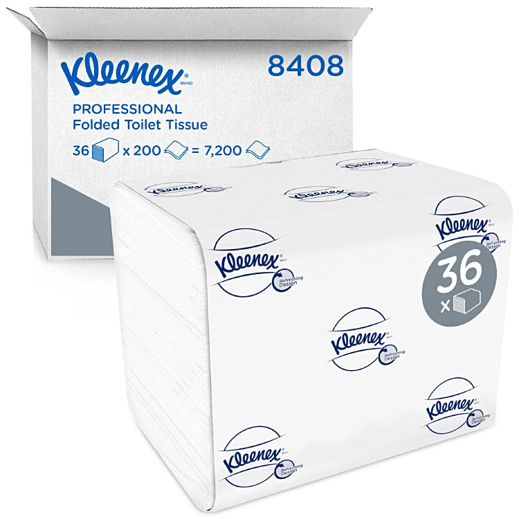 Toilettenpapier KLEENEX® Ultra Tissue weiss, 2-lagig, Karton à 36 Bund à 200 Blatt
