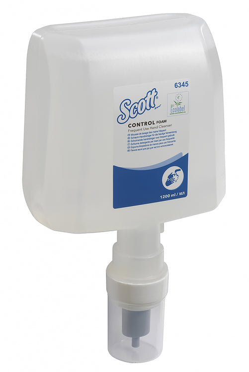SCOTT Control Schaumhandseife, Karton à 4 x 1.2 Liter, sanft farblos, unparfümiert