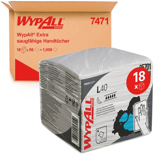 Einmal-Wischtücher Wypall L40 Beutel 30.5 x 31.8 cm 1-lagig weiss