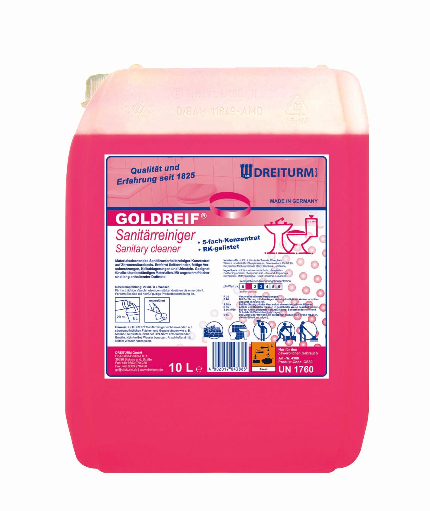 Goldreif-Sanitärreiniger 10L