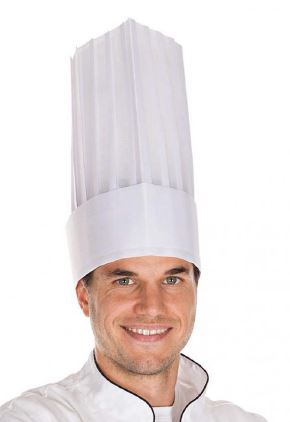 Kochmütze weiss  25 cm hoch