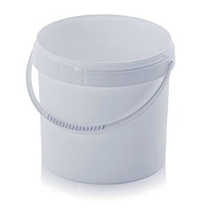 Eimer mit Deckel 5.6L PP, weiss, rund D 22.6cm, H 19cm
