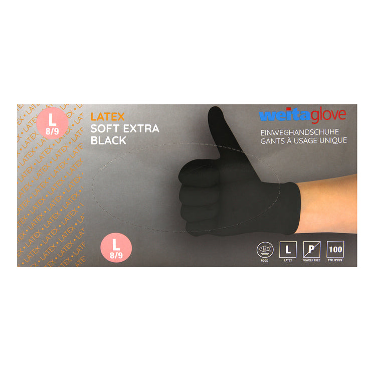 Weitaglove Latex Soft Extra Black (100 Stk.)