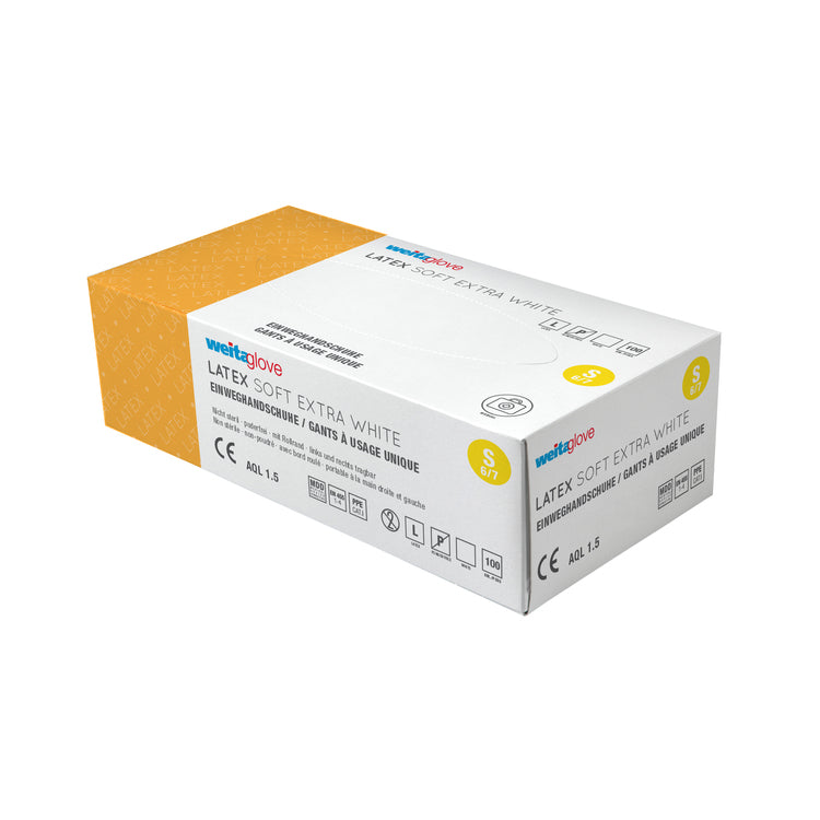 Weitaglove Latex Soft Extra White, puderfrei (100 Stk.)