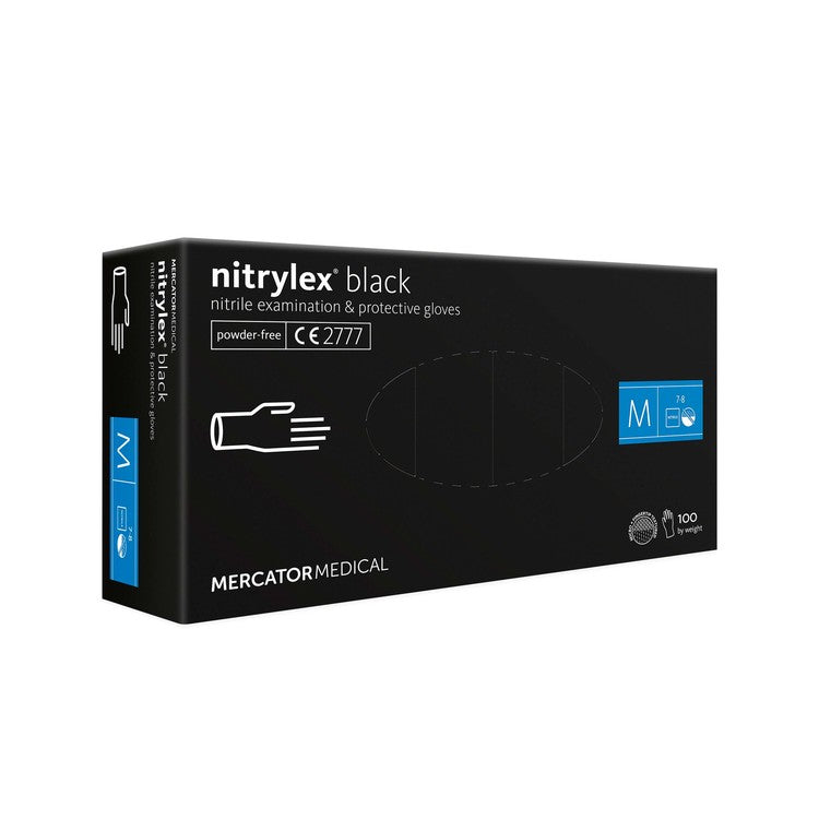 MERCATOR Nitrylex Nitrilhandschuhe Black - Schwarz (100 Stk.)