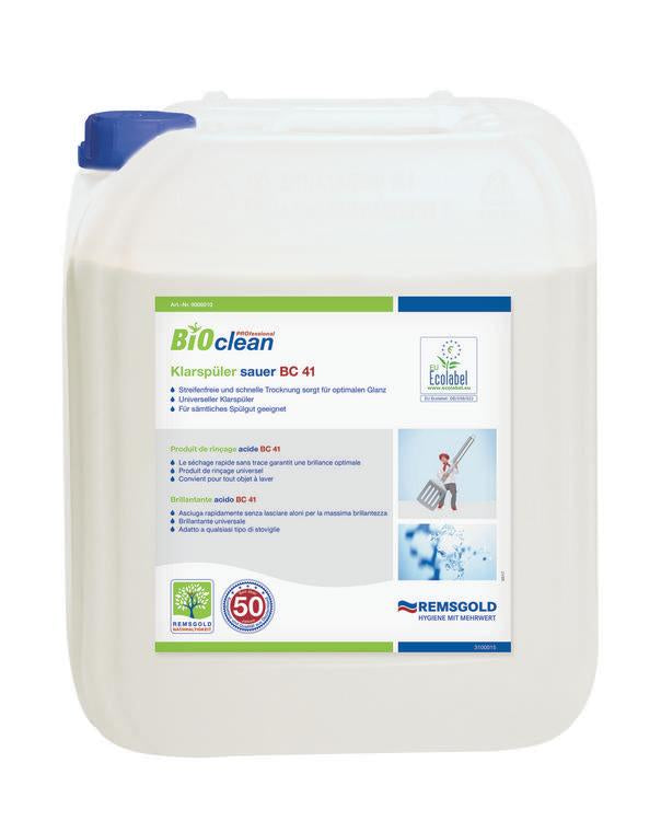 BioClean Klarspüler sauer BC41 Kanister à 10L, EU-Ecolabel