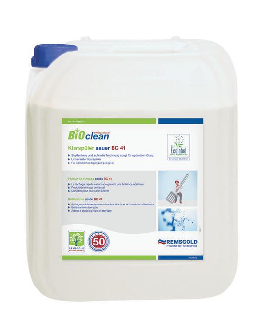 BioClean Klarspüler sauer BC41 Kanister à 10L, EU-Ecolabel