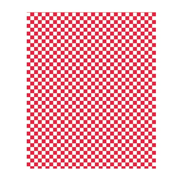 Hamburgerpapier 28x34cm 30gm2 Pack à 1000 Stk., Pergament kariert rot-weiss