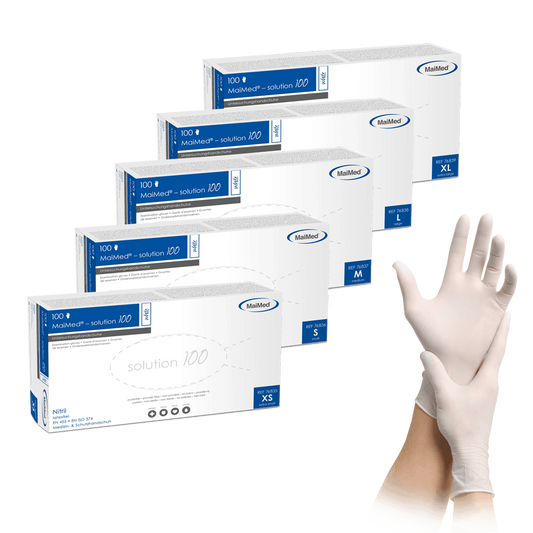 Maimed Nitrilhandschuhe Solution100 - Weiss (100 Stk.)