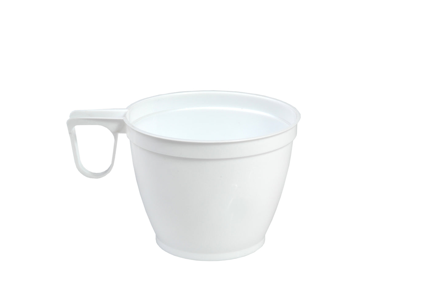 Einwegtasse mit Henkel, weiss