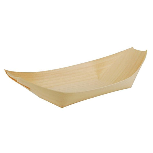 Snackschale Papstar Pure Fingefood Holzschiffchen 19.0 x 10.0 cm, Pack à 50 Stück