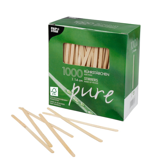 Rührstäbchen Holz PURE 14cm