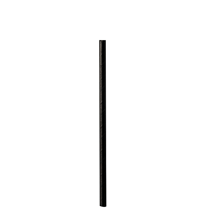 Cocktail Trinkhalm schwarz 7mm